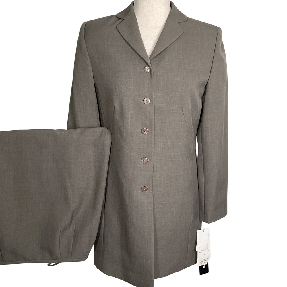 Travis Ayers Skirt Suit Women 4 Taupe Career Office Designer Long Length‎ NWT